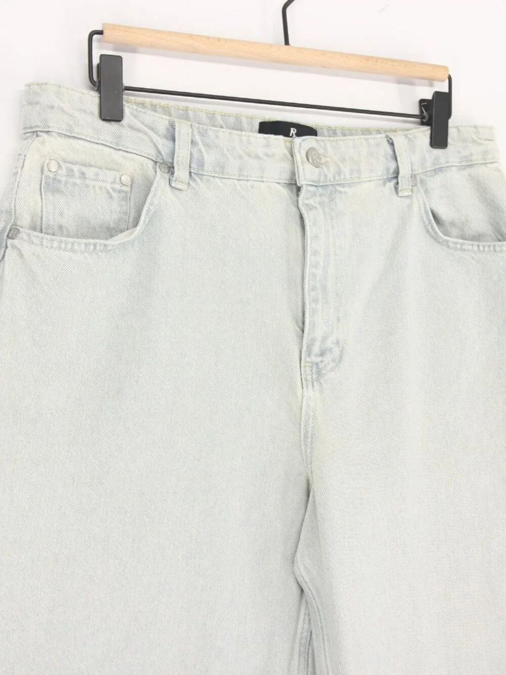 Represent R3 Baggy Jeans Mens 32 Blue  Light Wash Wide Leg Streetwear